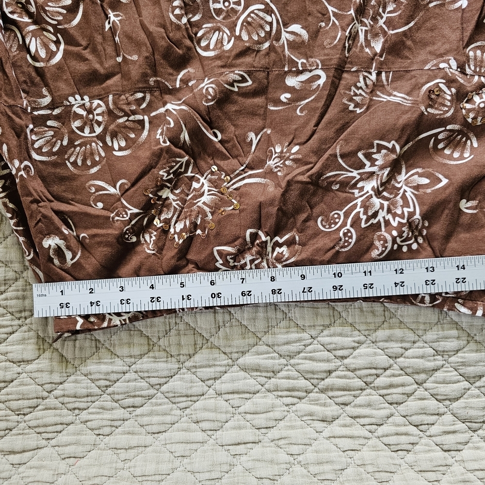 George Skirt Size 12 Aline Brown White Floral Sweet Skirt EUC - Picture 7 of 7
